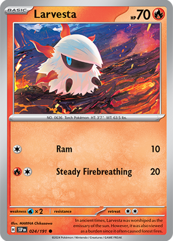 Larvesta Reverse Holofoil (024/191) [Scarlet & Violet: Surging Sparks]