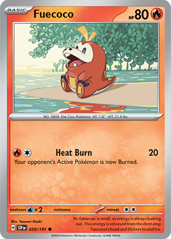 Fuecoco Reverse Holofoil (029/191) [Scarlet & Violet: Surging Sparks]