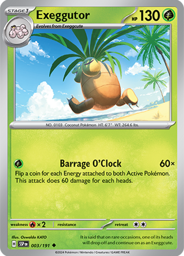 Exeggutor Reverse Holofoil (003/191) [Scarlet & Violet: Surging Sparks]