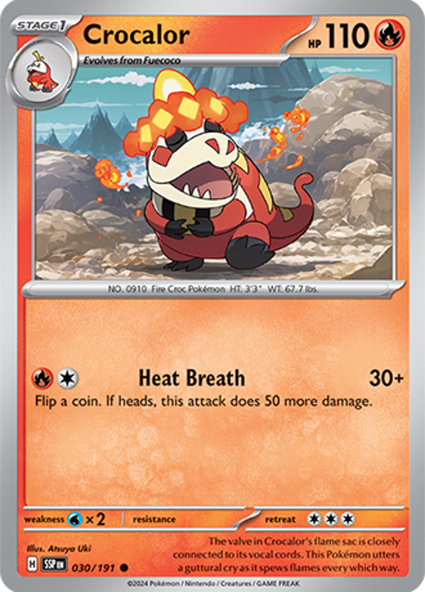 Crocalor Reverse Holofoil (030/191) [Scarlet & Violet: Surging Sparks]