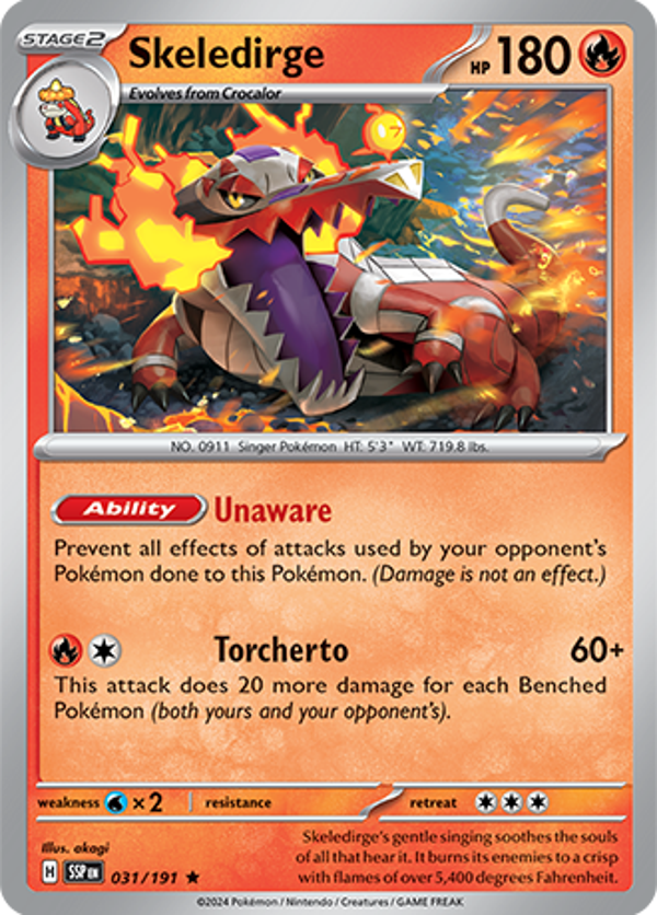 Skeledirge Reverse Holofoil (031/191) [Scarlet & Violet: Surging Sparks]