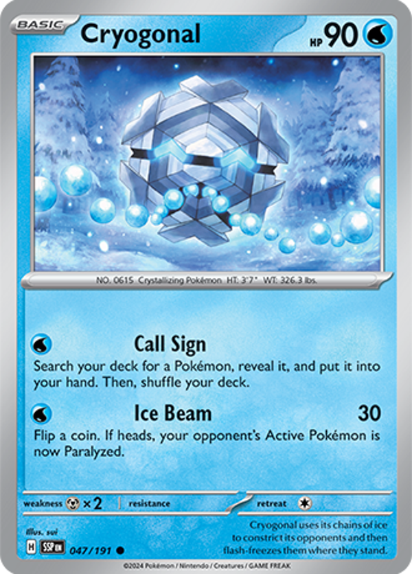 Cryogonal Reverse Holofoil (047/191) [Scarlet & Violet: Surging Sparks]