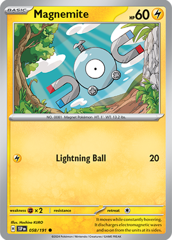 Magnemite Reverse Holofoil (058/191) [Scarlet & Violet: Surging Sparks]