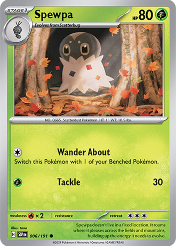 Spewpa Reverse Holofoil (006/191) [Scarlet & Violet: Surging Sparks]