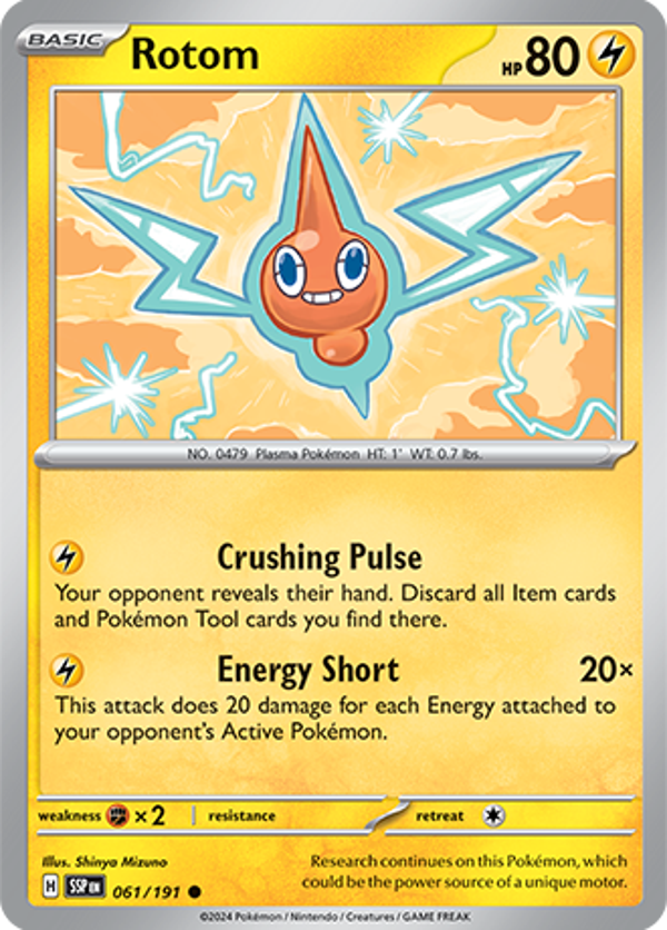 Rotom Reverse Holofoil (061/191) [Scarlet & Violet: Surging Sparks]
