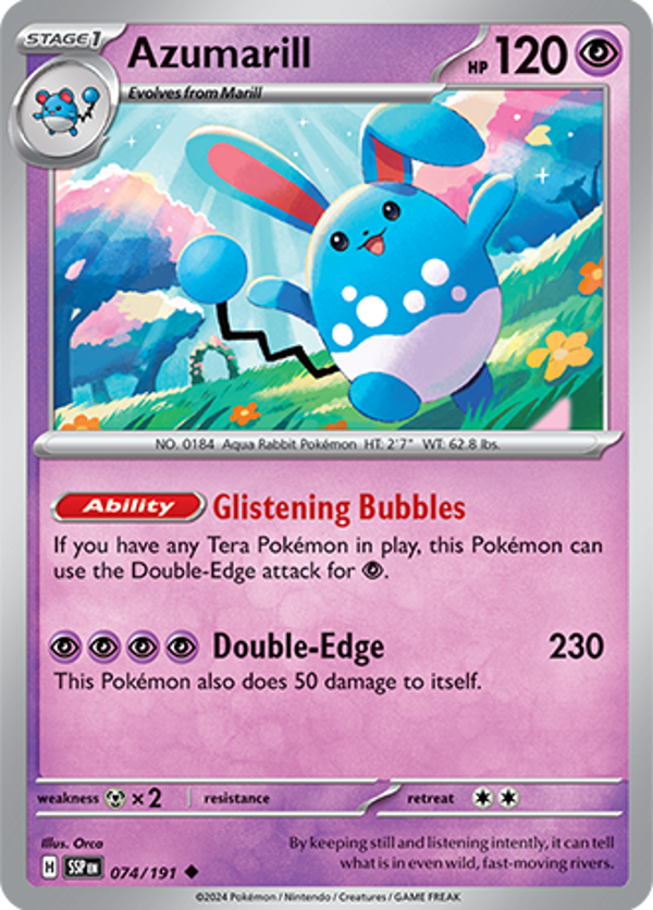 Azumarill Reverse Holofoil (074/191) [Scarlet & Violet: Surging Sparks]