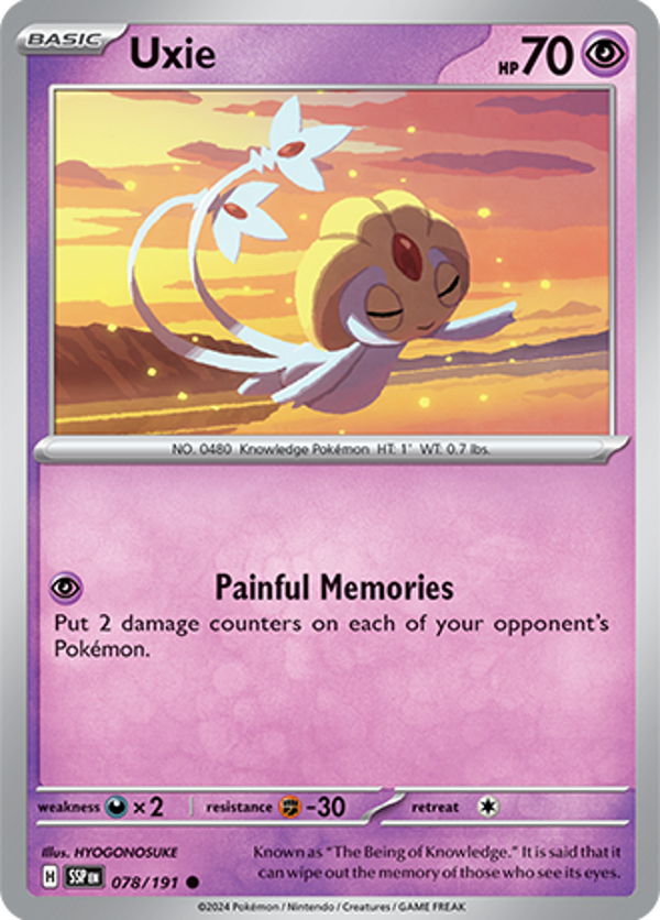Uxie Reverse Holofoil (078/191) [Scarlet & Violet: Surging Sparks]