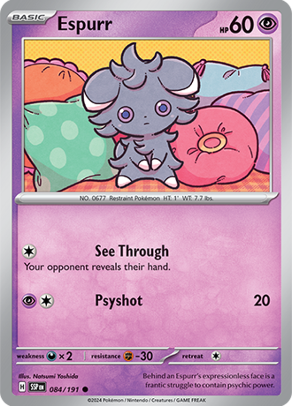 Espurr Reverse Holofoil (084/191) [Scarlet & Violet: Surging Sparks]