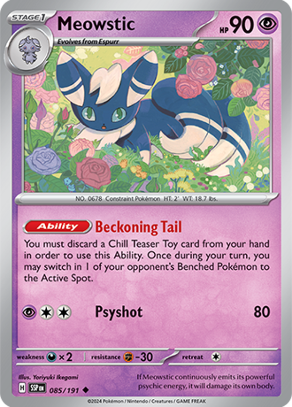 Meowstic Reverse Holofoil (085/191) [Scarlet & Violet: Surging Sparks]