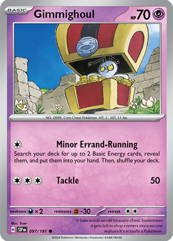 Gimmighoul Reverse Holofoil (097/191) [Scarlet & Violet: Surging Sparks]