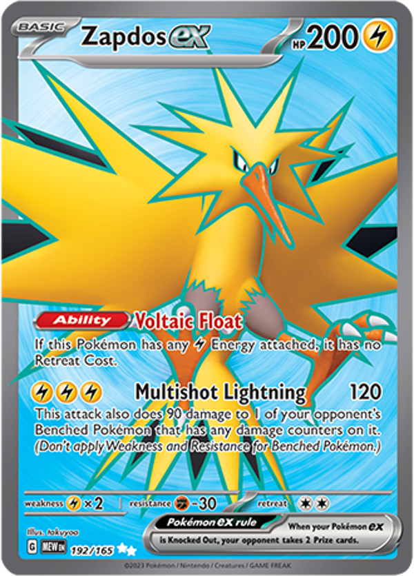 Zapdos EX (192/165) [Scarlet & Violet: 151]