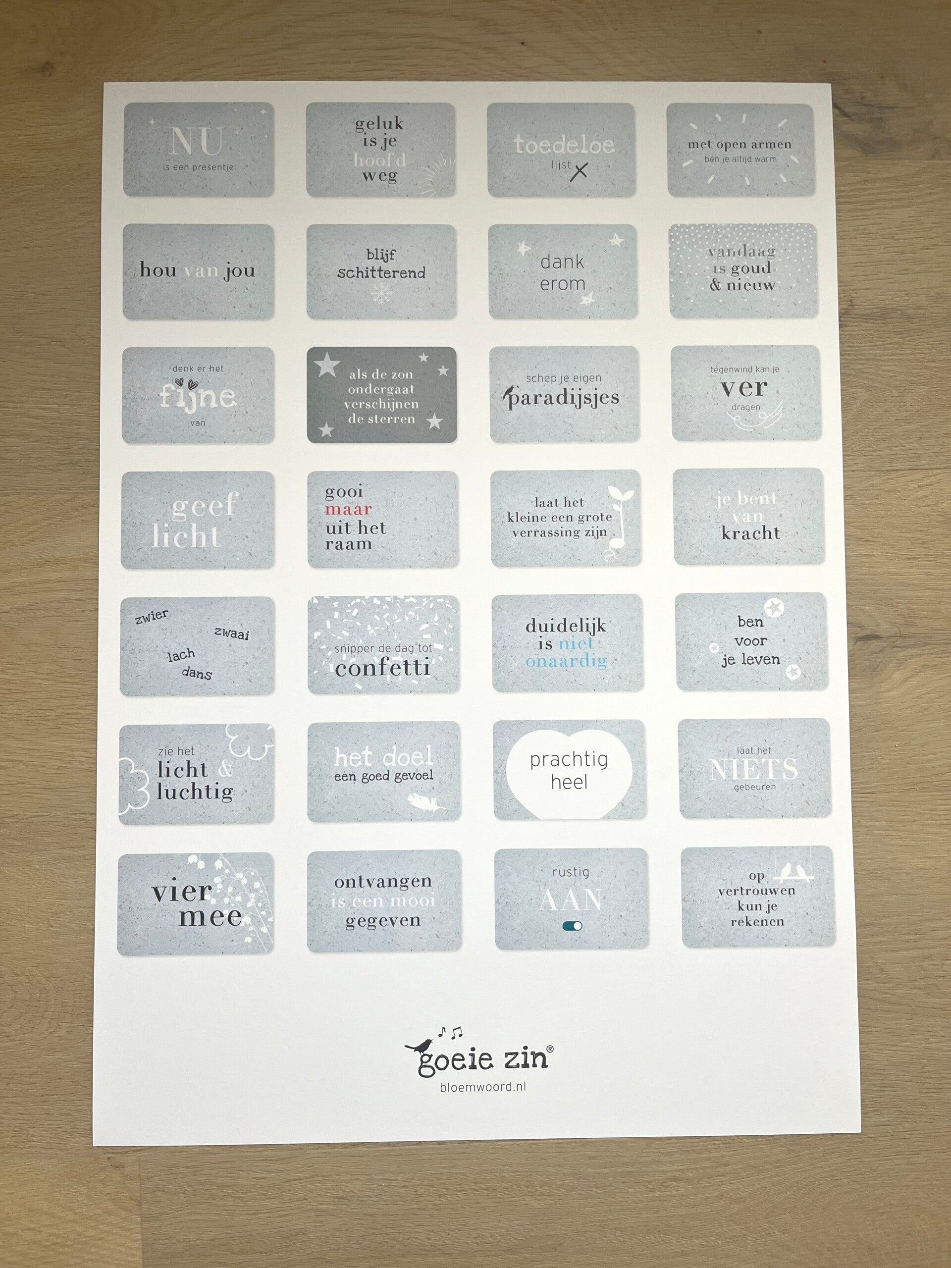 Poster - Goeie zin Nu-kaartjes mix