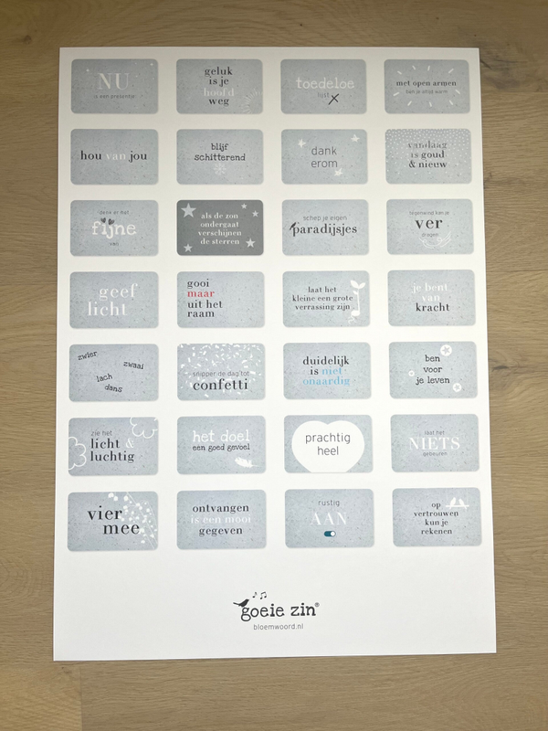 Poster - Goeie zin Nu-kaartjes mix