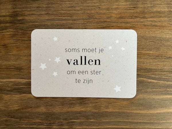 Ik kaartje - soms moet je vallen....