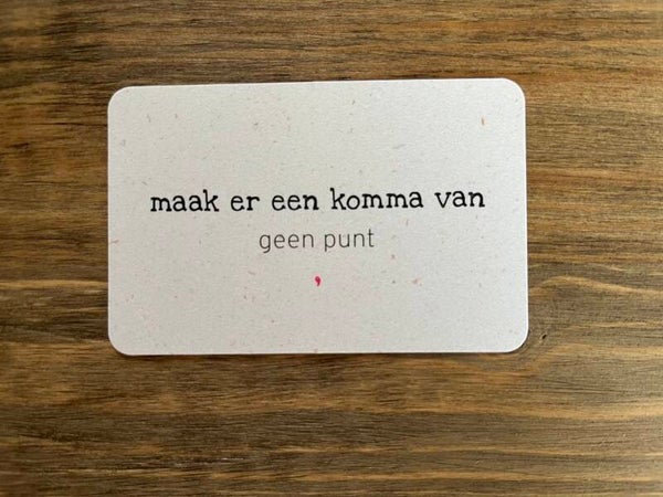 Ik kaartje - maak er een komma van...