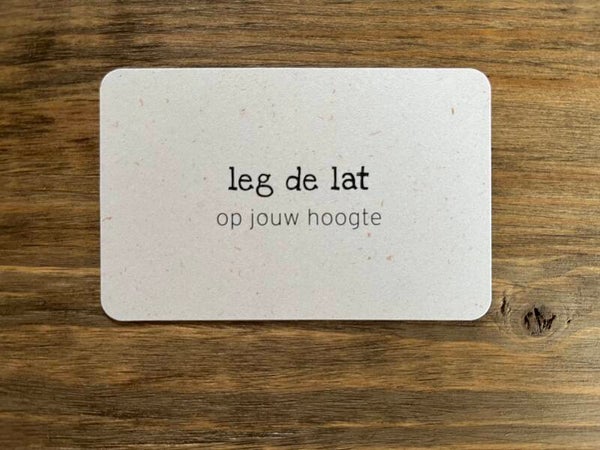 Ik kaartje - leg de lat op jouw hoogte