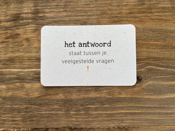 Ik kaartje - het antwoord staat...