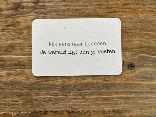 Ik kaartje - kijk eens naar beneden...