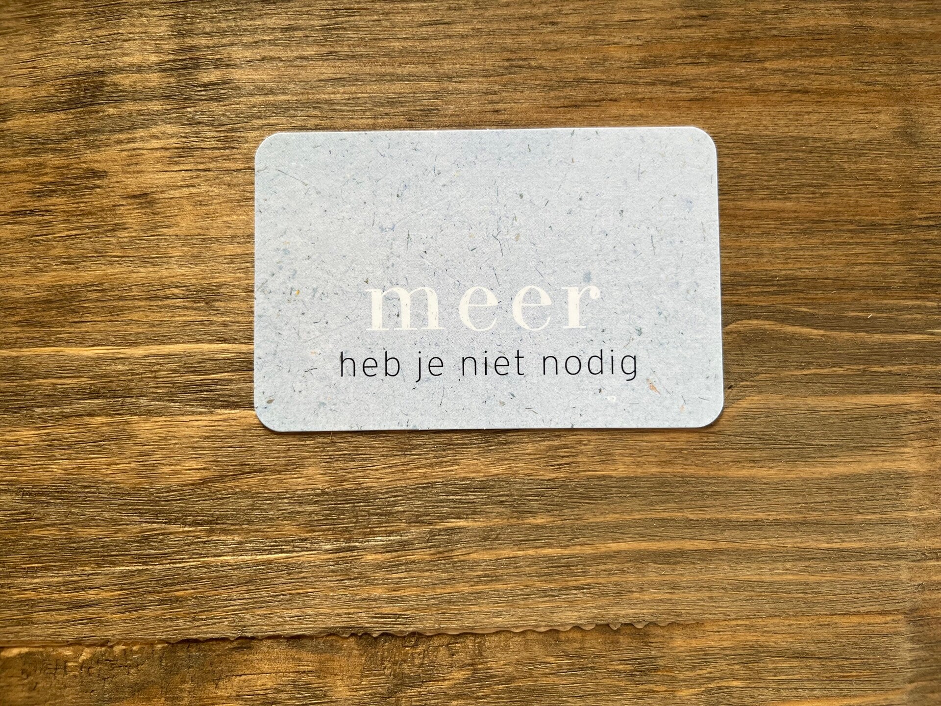 Nu kaartje - meer heb je niet nodig