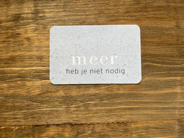 Nu kaartje - meer heb je niet nodig