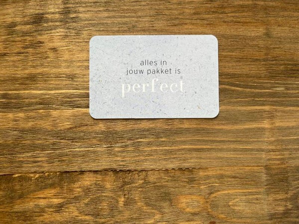 Nu kaartje - alles in jouw pakket..