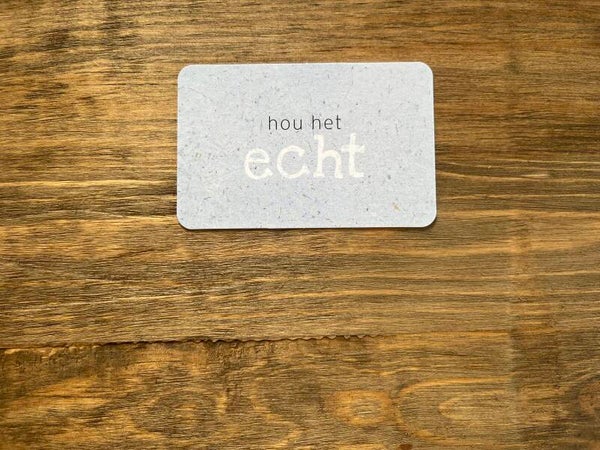 Nu kaartje - hou het echt
