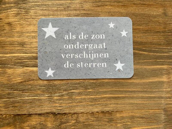 Nu kaartje - als de zon ondergaat...
