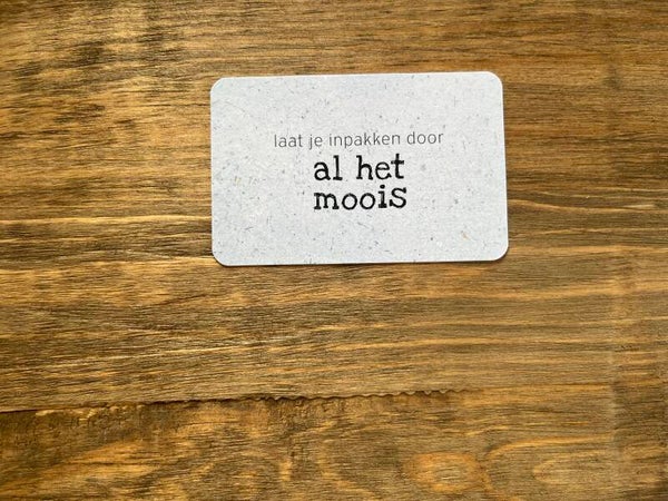 Nu kaartje - laat je inpakken..