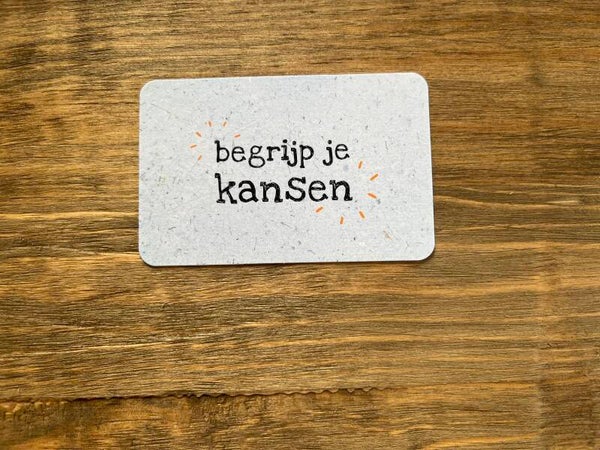Nu kaartje - begrijp je kansen
