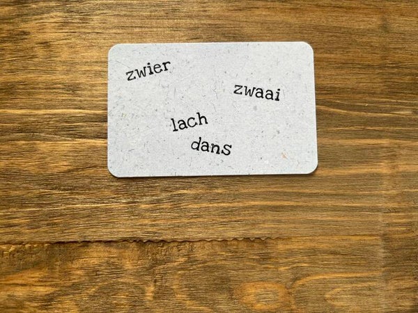 Nu kaartje - zwier, zwaai, lach, dans