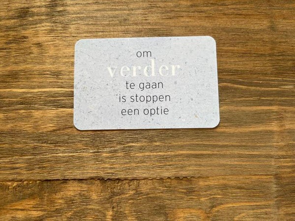 Nu kaartje - om verder te gaan..