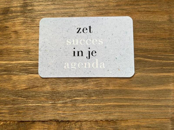 Nu kaartje - zet succes in je agenda
