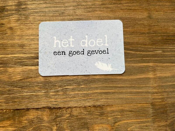 Nu kaartje - het doel een goed gevoel