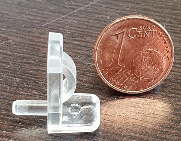 Glasbodenträger für 3 / 5 mm Loch mit Kippsicherung Kunststoff transparent NEU