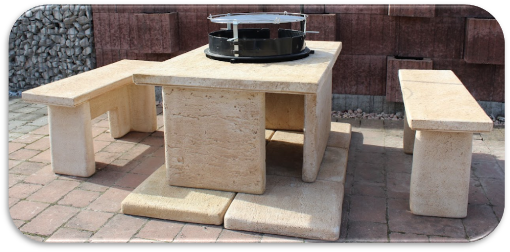 Grill Set Glut mit 6 Platten