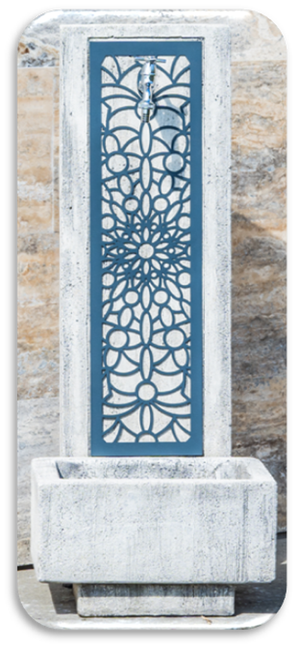 Standbrunnen Zen mit Mandala Aluplatte