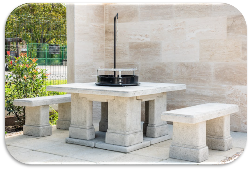 Steingrill Set mit 4 Platten