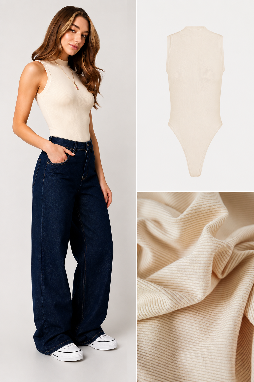 Ärmelloser Bodysuit mit Kraken