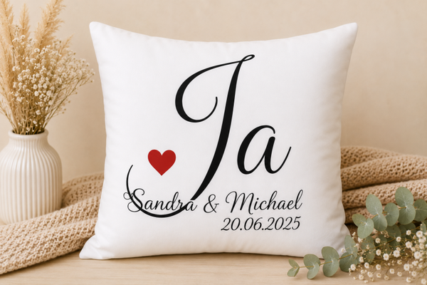 ❤️ Kissen zur Hochzeit – personalisiert mit euren Namen & Hochzeitsdatum