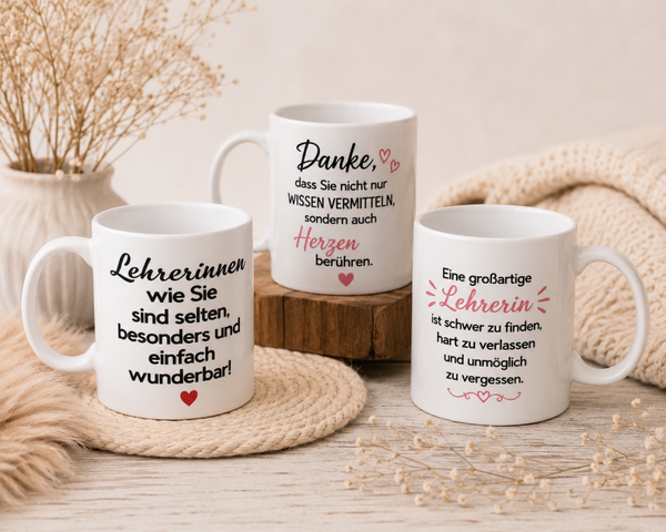 ☕ Tasse „Lehrerinnen wie Sie sind selten, besonders und einfach wunderbar!“