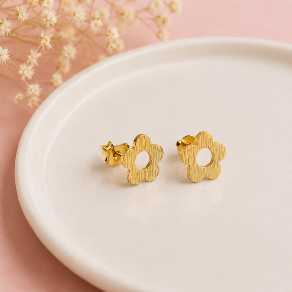 Ohrstecker Frühlingsblume aus Edelstahl – Gold oder Silber | Nickelfrei