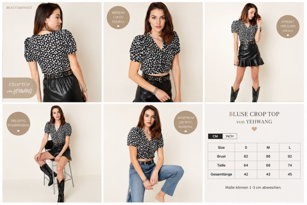 Bluse Crop Top von YEHWANG – Modern, luftig & stilvoll  ⸻