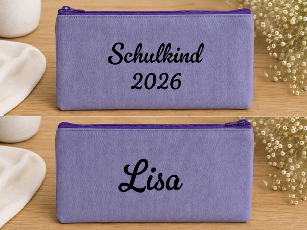 Personalisiertes Federmäppchen „Schulkind 2026“ mit Wunschname