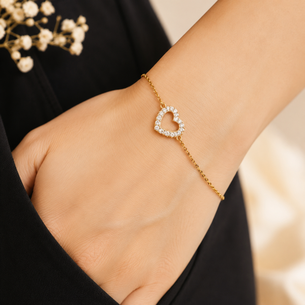 💎 YEHWANG Diamant Armband aus Edelstahl