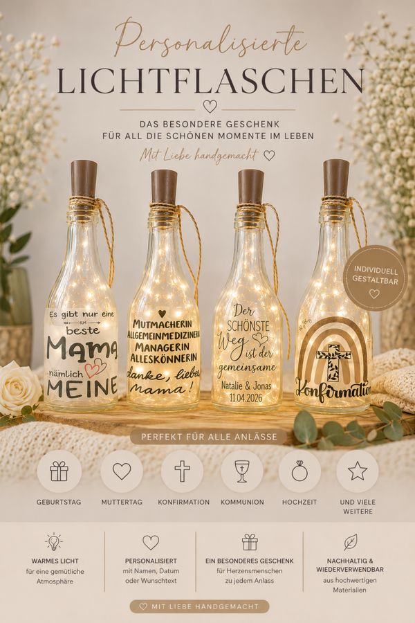 Kleine beleuchtete Flasche ✨