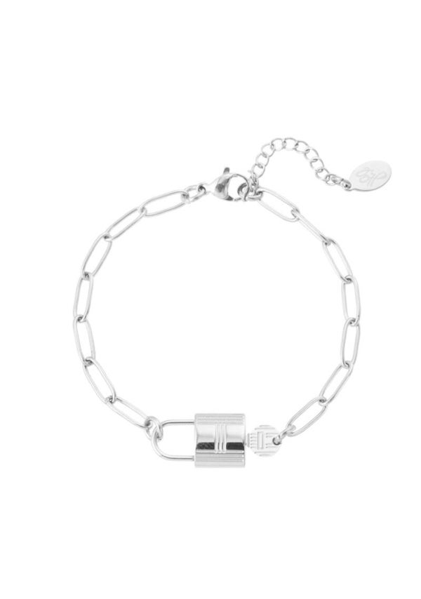 Gliederarmband Schloss Silber