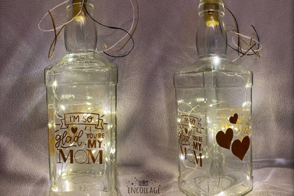 Beleuchtete recycelte Flasche i‘m so Glas you re my Mom ❤️