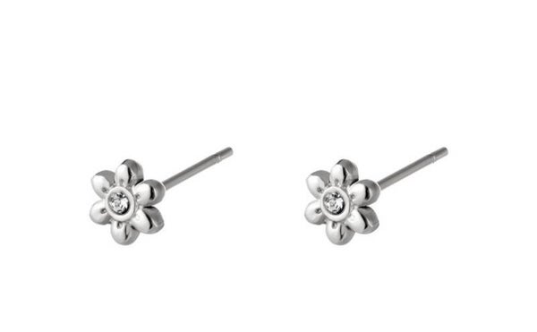 Ohrstecker Blume mit Stein