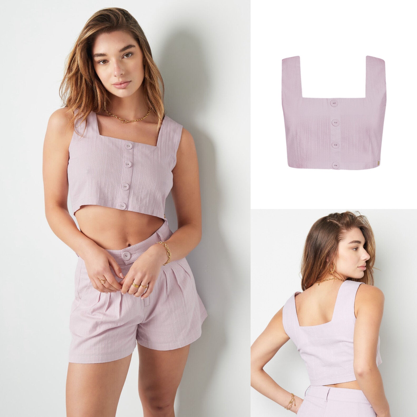 Crop Top Ärmellos Gr. S Farbe Flieder