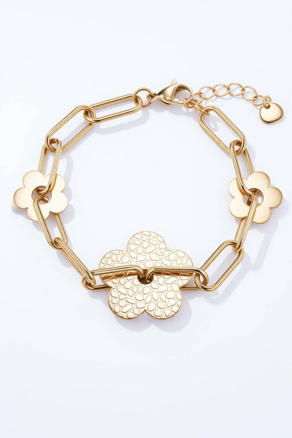 Bracelet breloque Fleurs - Acier Inoxydable